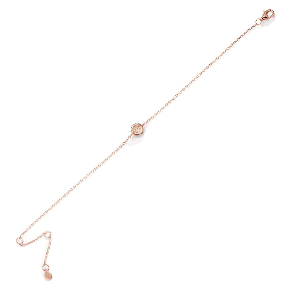 Bracelet Silver Zirconia Rose Gold plated 17-20 cm Ø6.5 mm