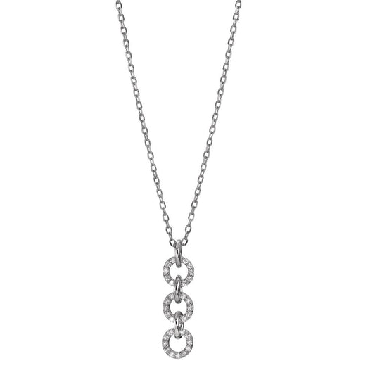 Necklace Silver Zirconia Rhodium plated 42-45 cm