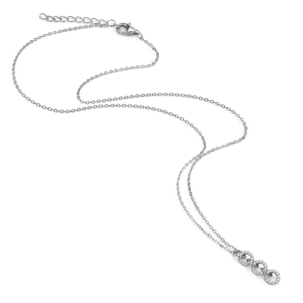 Necklace Silver Zirconia Rhodium plated 42-45 cm