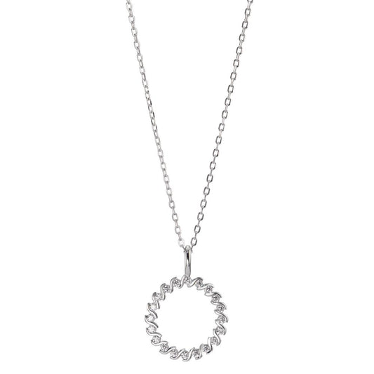 Necklace Silver Zirconia Rhodium plated 42-45 cm Ø14 mm