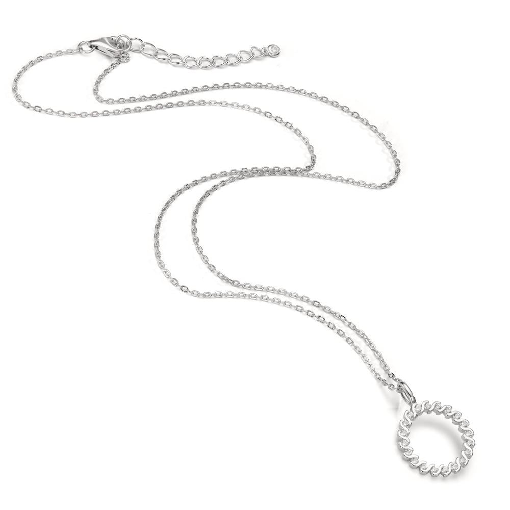 Necklace Silver Zirconia Rhodium plated 42-45 cm Ø14 mm