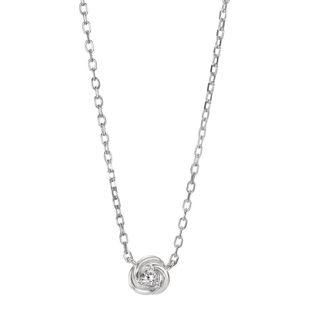 Necklace Silver Zirconia Rhodium plated 42-45 cm