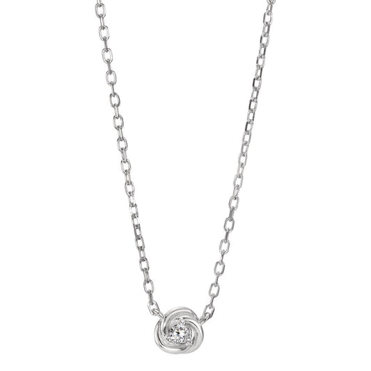 Necklace Silver Zirconia Rhodium plated 42-45 cm