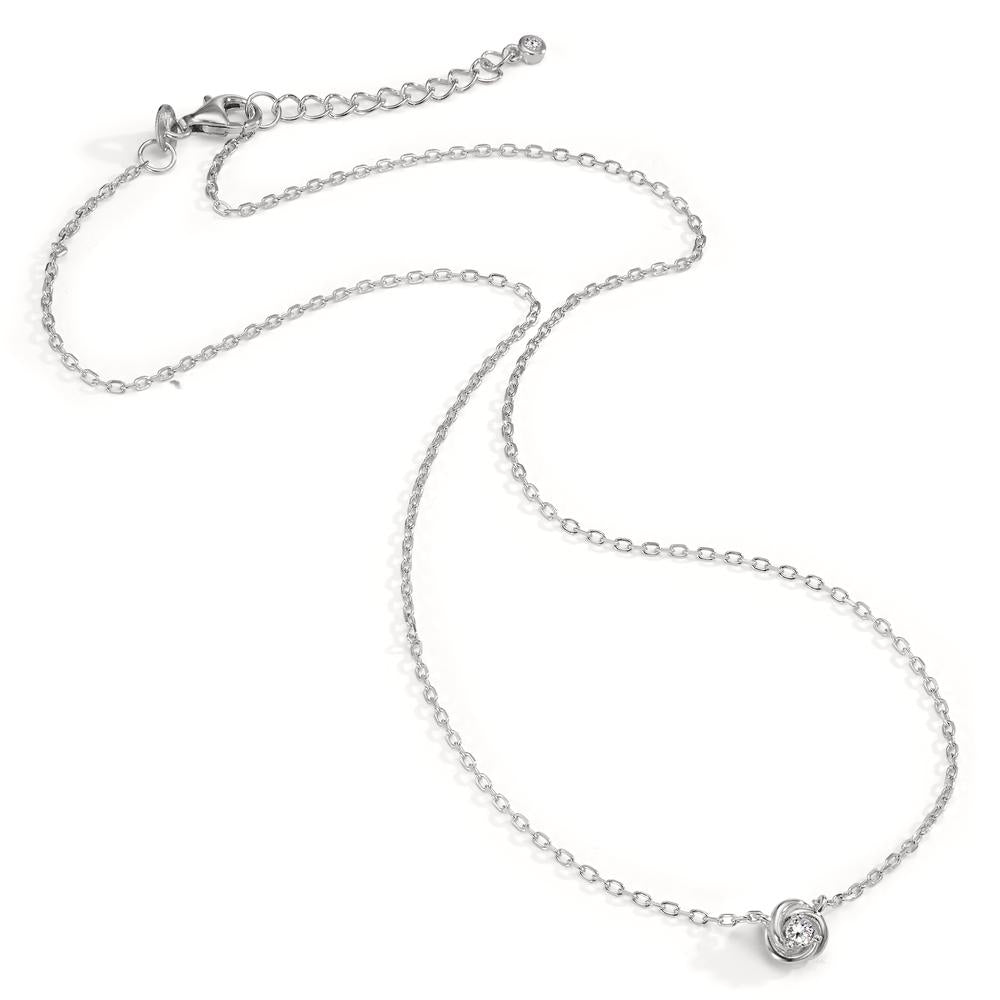 Necklace Silver Zirconia Rhodium plated 42-45 cm