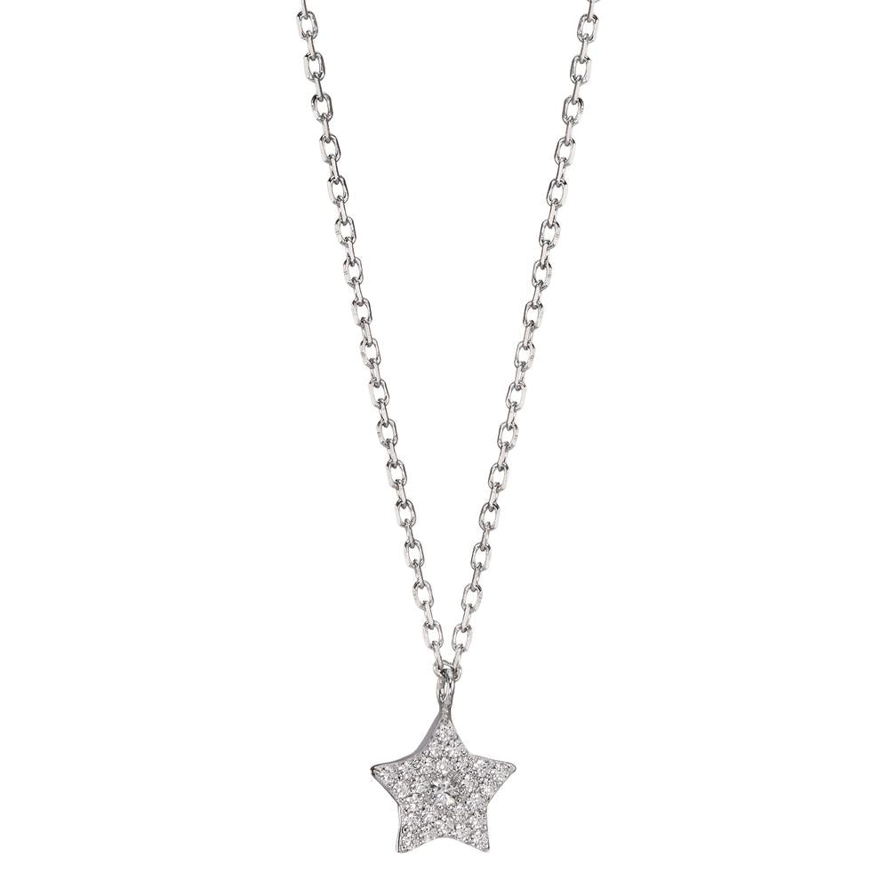 Necklace Silver Rhodium plated Star 42-45 cm Ø8 mm