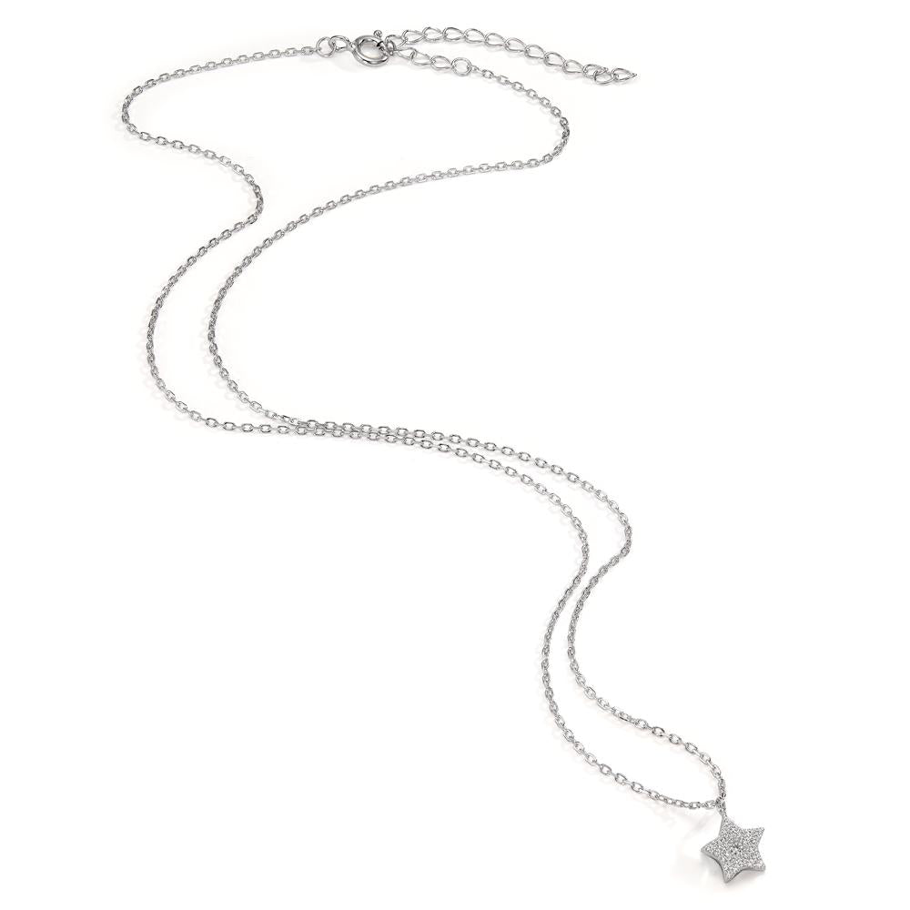 Necklace Silver Rhodium plated Star 42-45 cm Ø8 mm