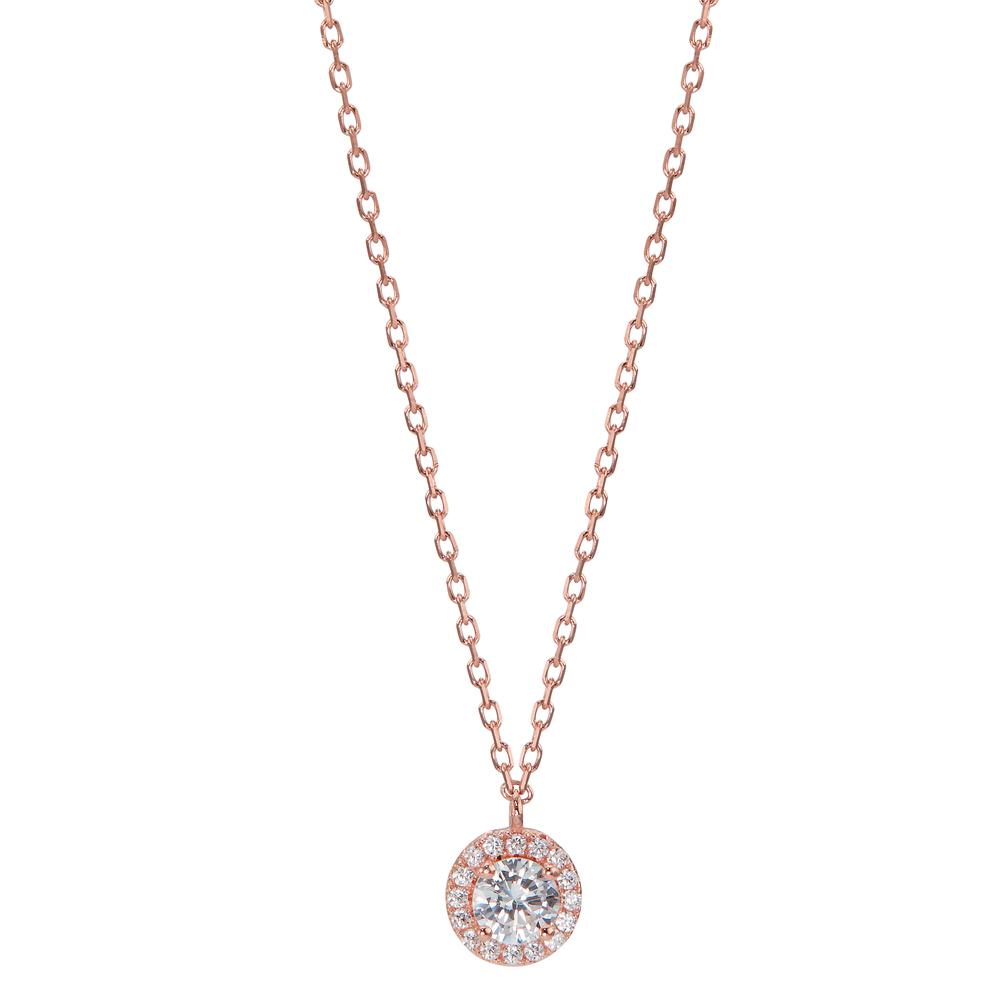 Necklace Silver Zirconia Rose Gold plated 42-45 cm