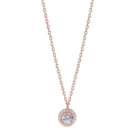 Necklace Silver Zirconia Rose Gold plated 42-45 cm