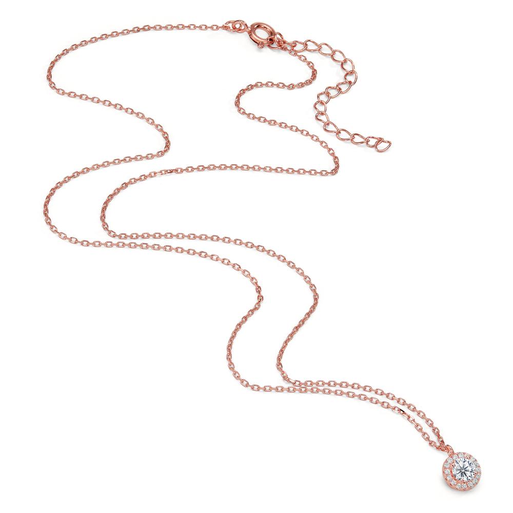 Necklace Silver Zirconia Rose Gold plated 42-45 cm