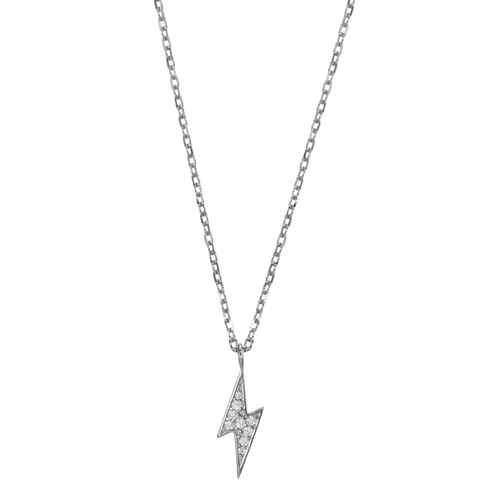 Necklace Silver Zirconia Rhodium plated 42-45 cm