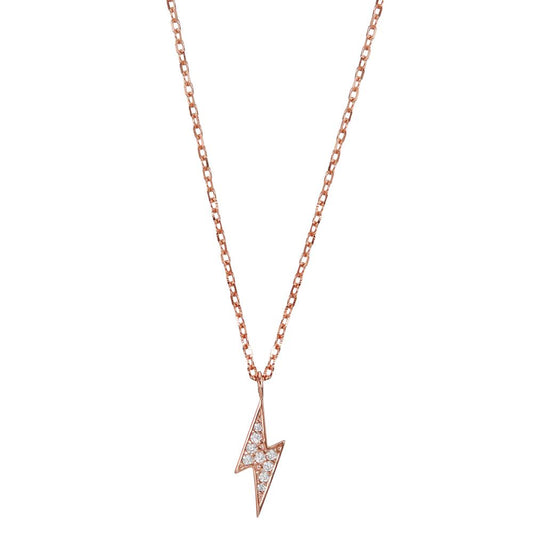 Necklace Silver Zirconia Rose Gold plated 42-45 cm