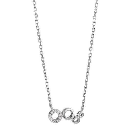 Necklace Silver Zirconia Rhodium plated 42-45 cm