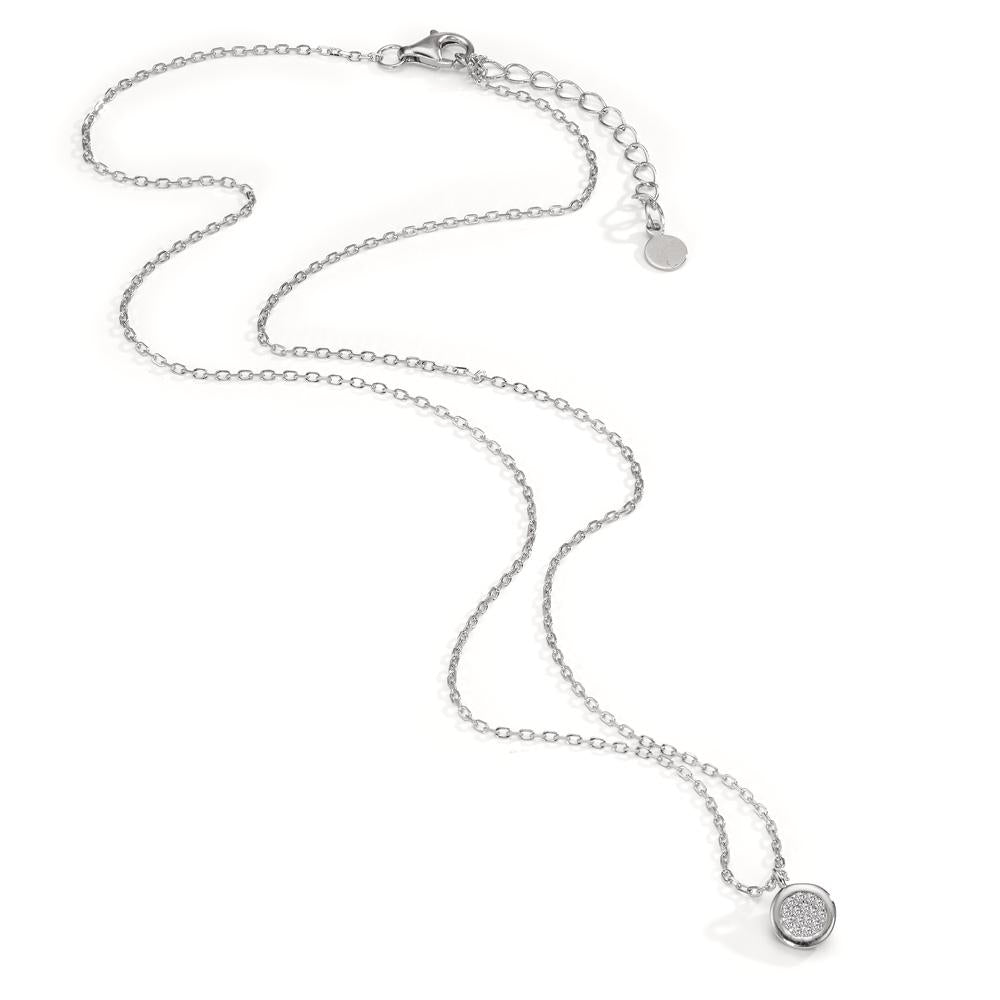 Necklace Silver Zirconia Rhodium plated 42-45 cm Ø6.5 mm