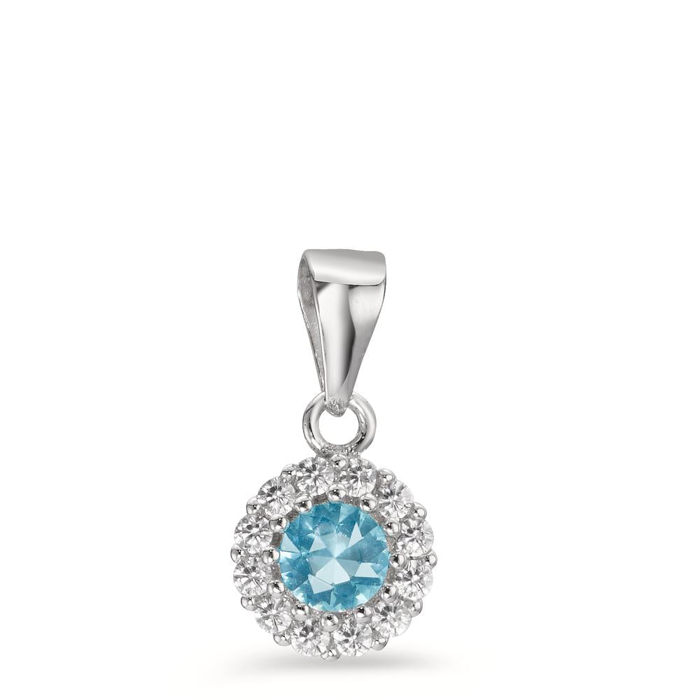 Pendant Silver Zirconia Rhodium plated Ø8 mm