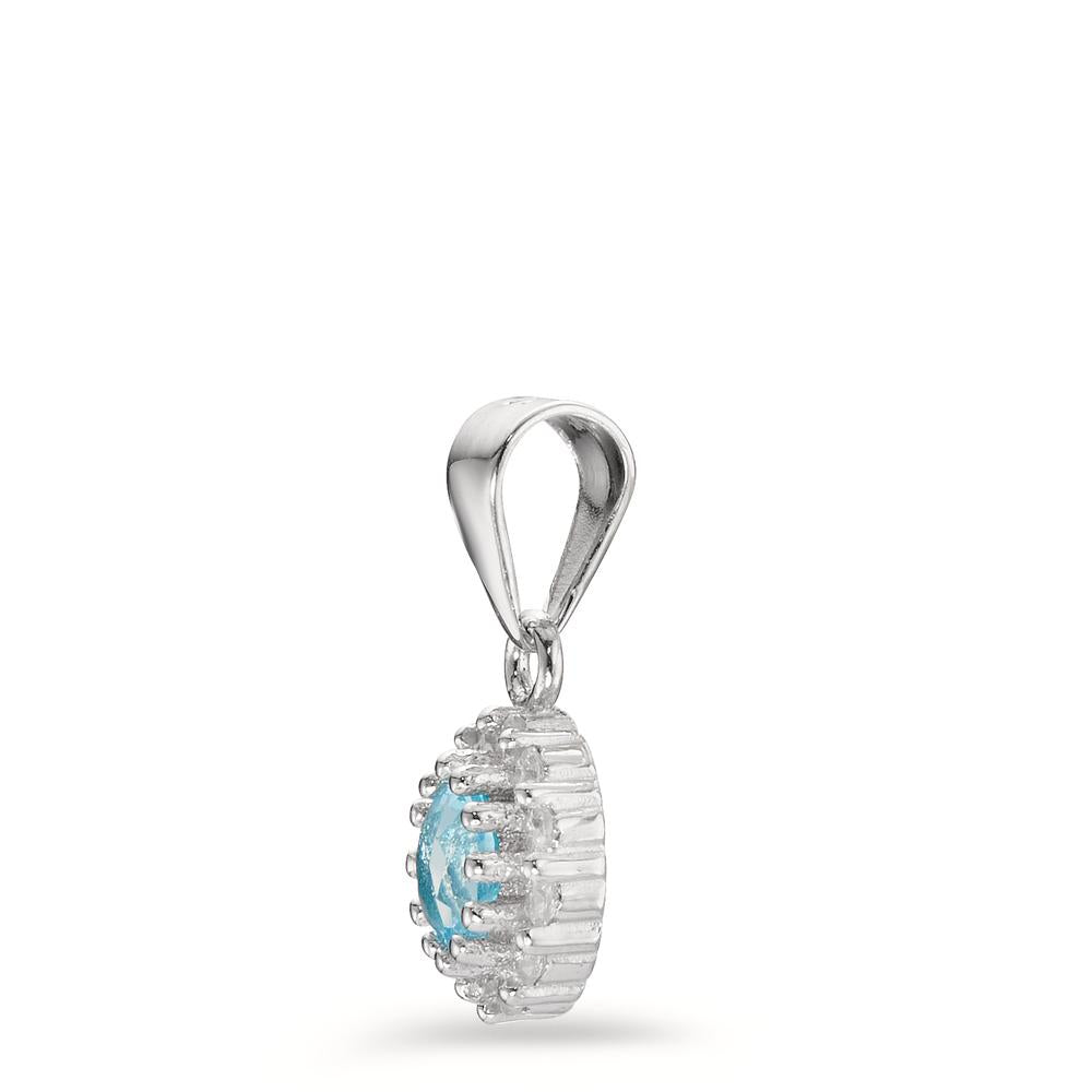 Pendant Silver Zirconia Rhodium plated Ø8 mm