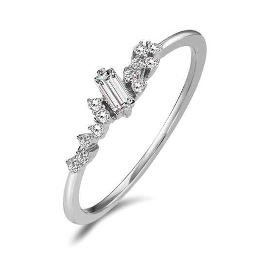 Ring Silver Zirconia 13 Stones Rhodium plated