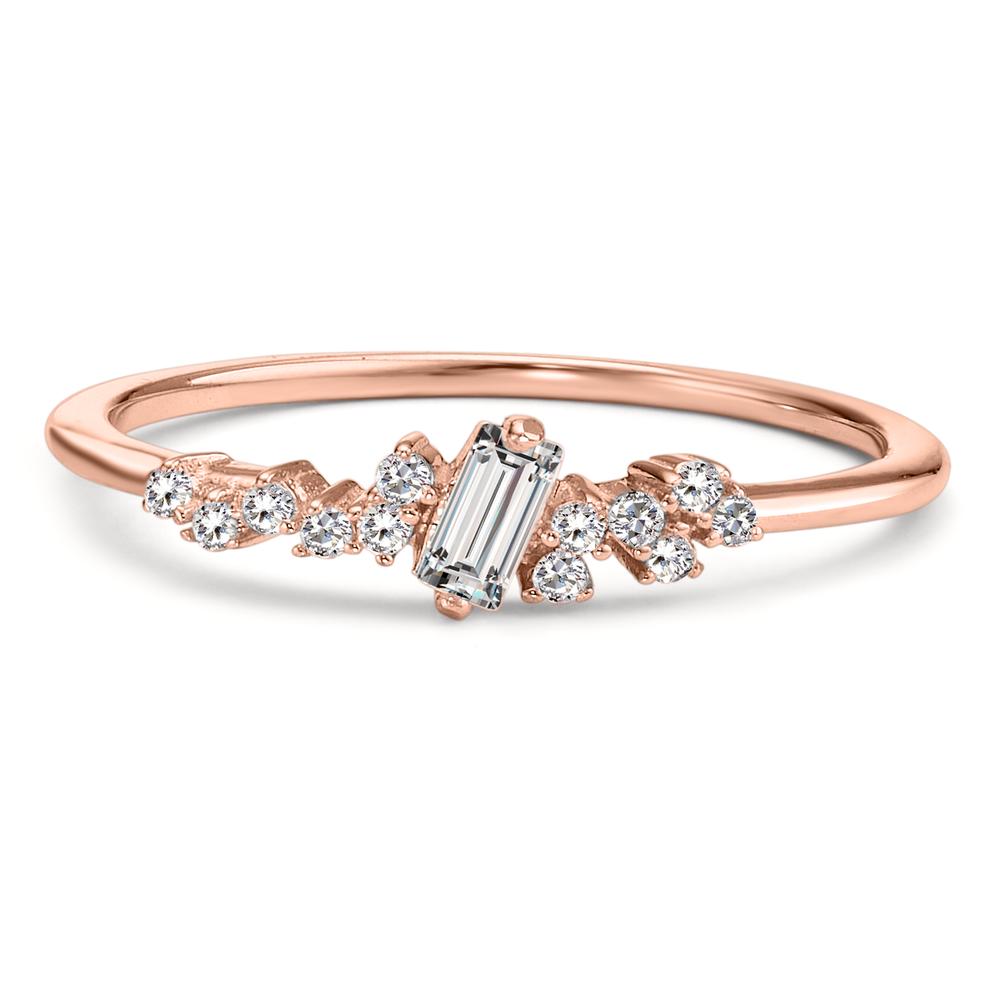 Ring Silver Zirconia 13 Stones Rose Gold plated