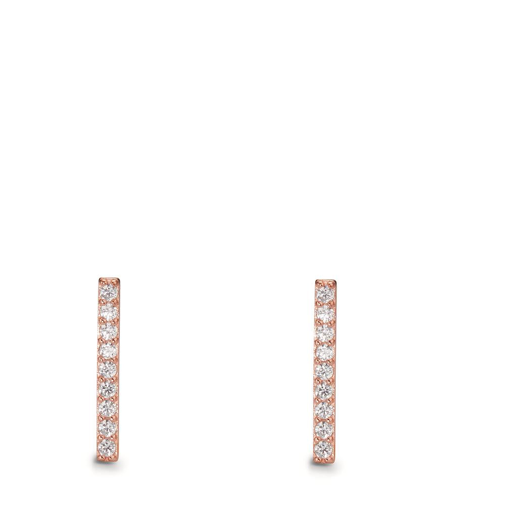 Stud earrings Silver Zirconia 18 Stones Rose Gold plated