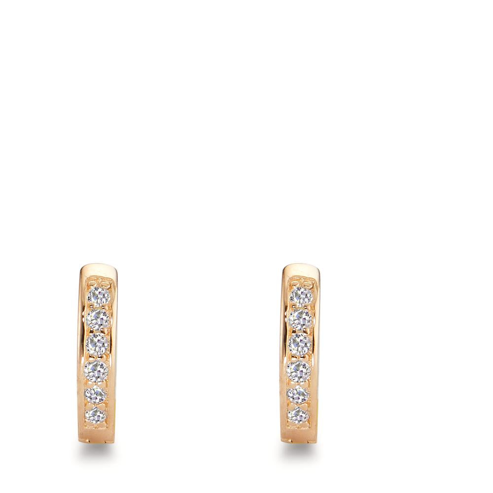 Hinged hoop Silver Zirconia 12 Stones Yellow Gold plated