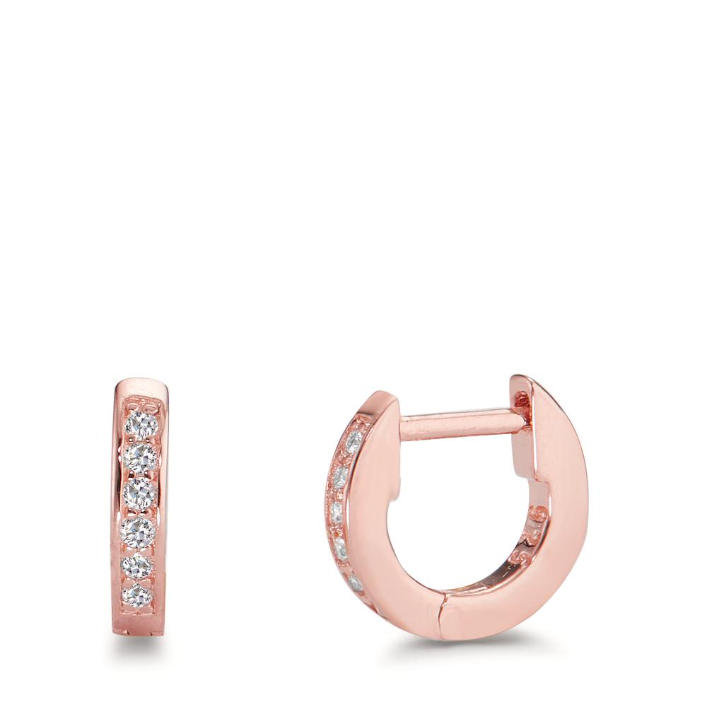 Hinged hoop Silver Zirconia 12 Stones Rose Gold plated