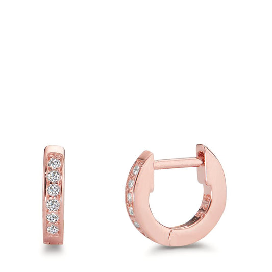 Hinged hoop Silver Zirconia 12 Stones Rose Gold plated