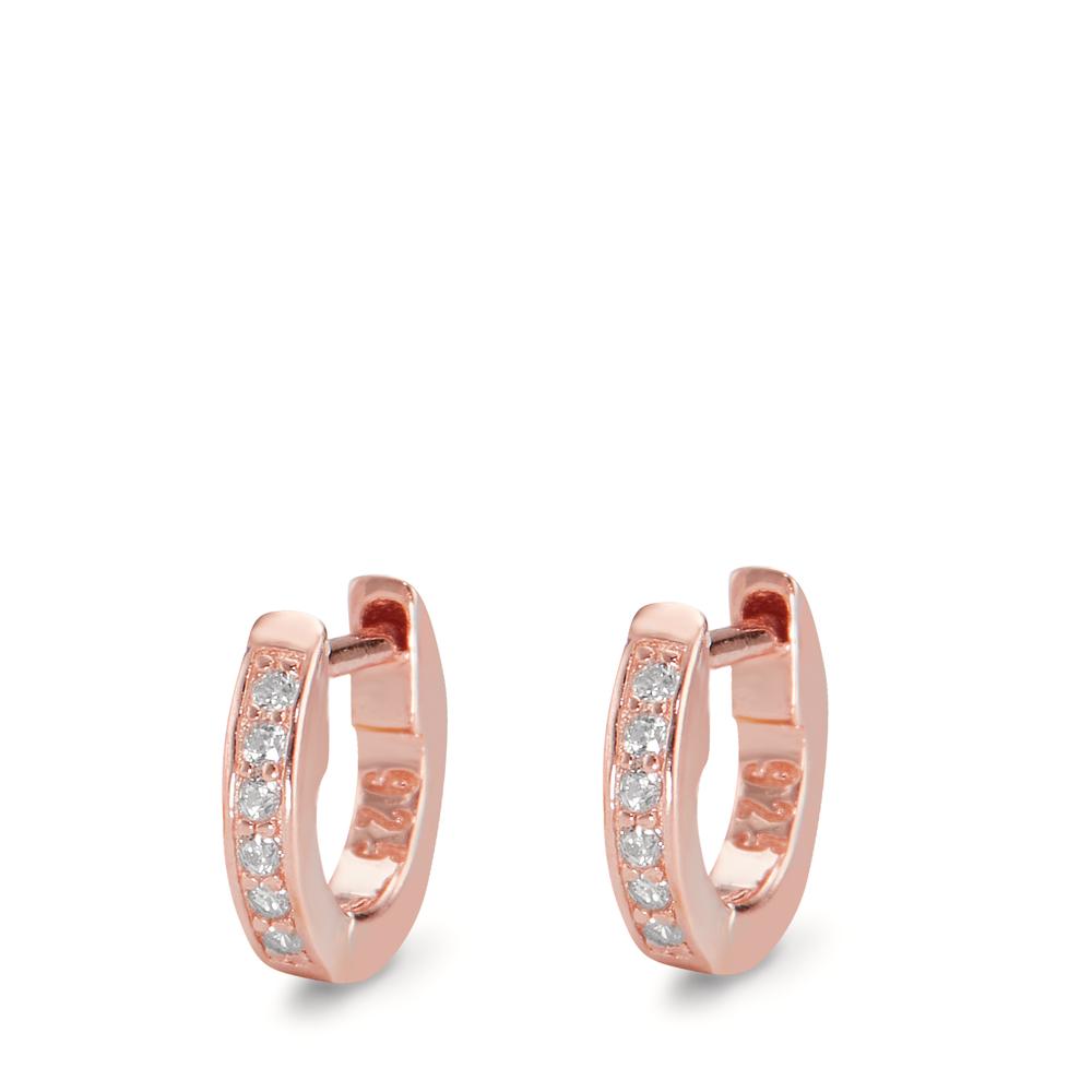 Hinged hoop Silver Zirconia 12 Stones Rose Gold plated