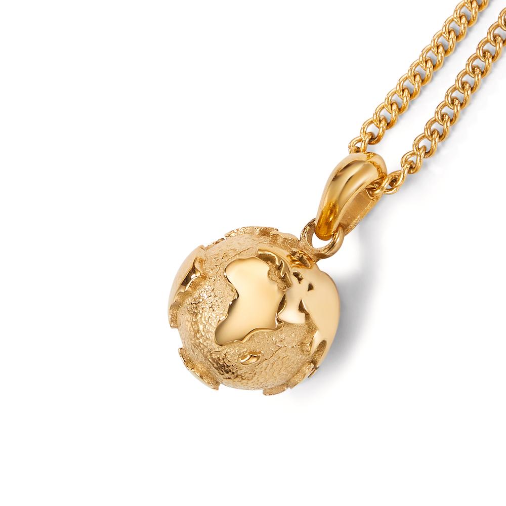 Necklace Stainless steel Yellow IP coated Globe 45-50 cm