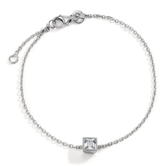 Bracelet Silver Zirconia Rhodium plated 16.5-18.5 cm