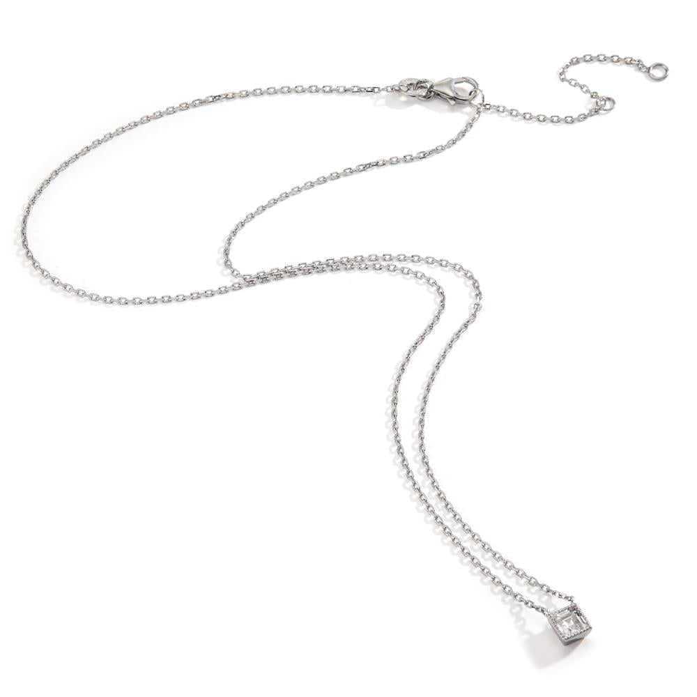 Necklace Silver Zirconia Rhodium plated 40-45 cm