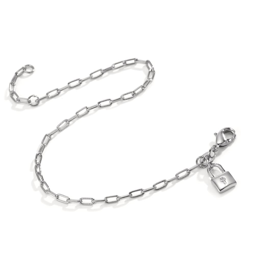 Bracelet Silver Zirconia Rhodium plated Castle 16.5-18.5 cm