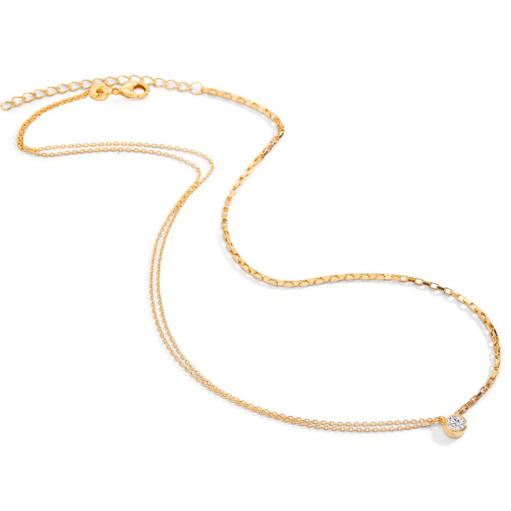 Necklace Bronze Zirconia Gold plated 40-45 cm