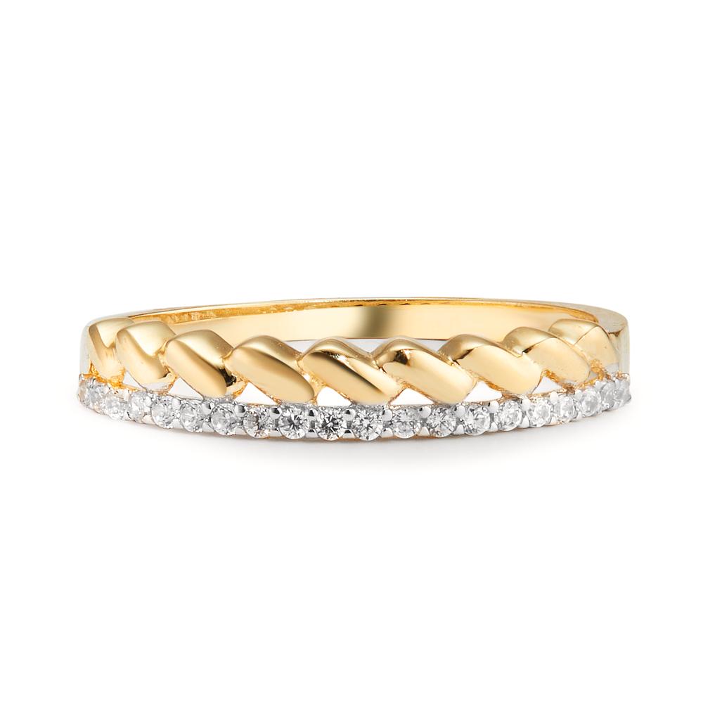 Ring 9k Yellow Gold Zirconia 20 Stones