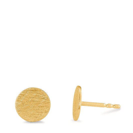 Stud earrings Silver Yellow Gold plated Ø8 mm