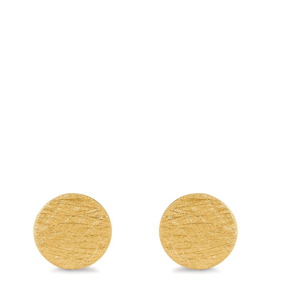 Stud earrings Silver Yellow Gold plated Ø8 mm