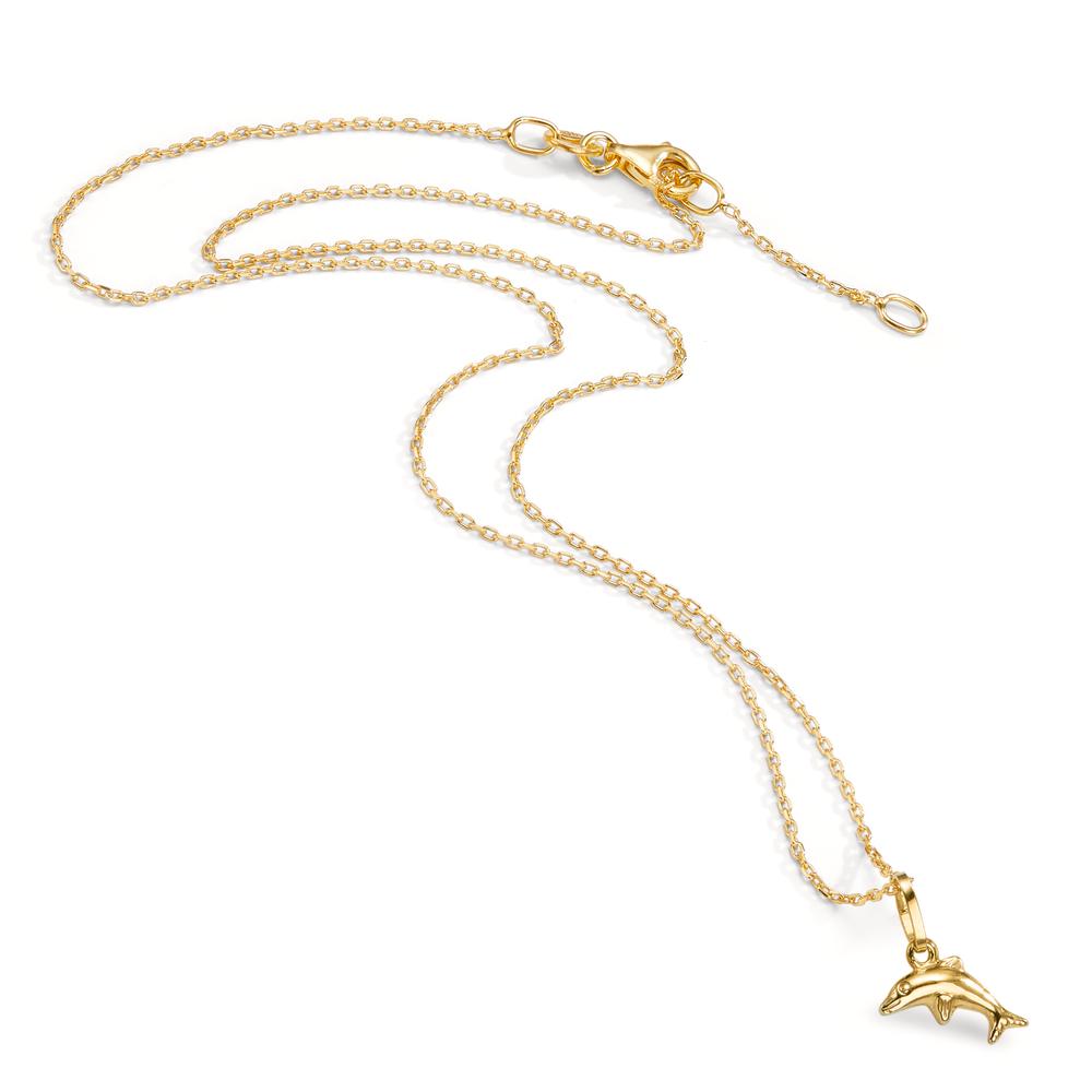 Necklace with pendant Silver Yellow Gold plated Dolphin 36-38 cm