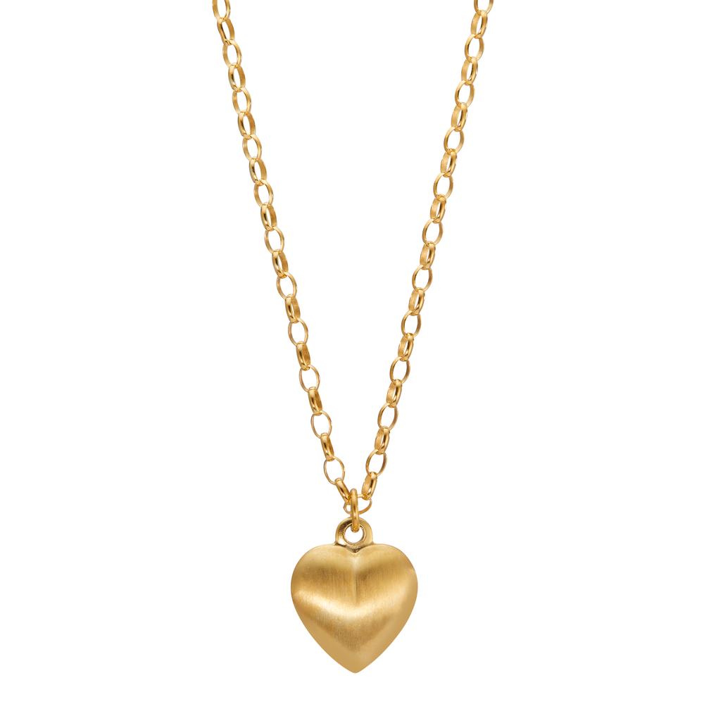 Necklace with pendant Silver Yellow Gold plated Heart 60 cm