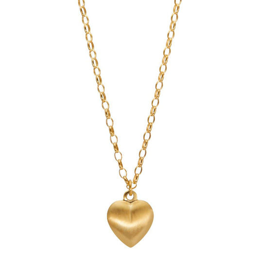 Necklace with pendant Silver Yellow Gold plated Heart 60 cm