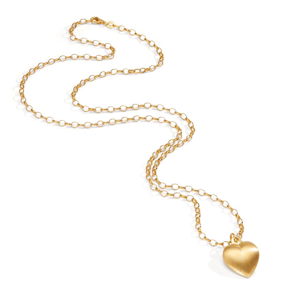 Necklace with pendant Silver Yellow Gold plated Heart 60 cm