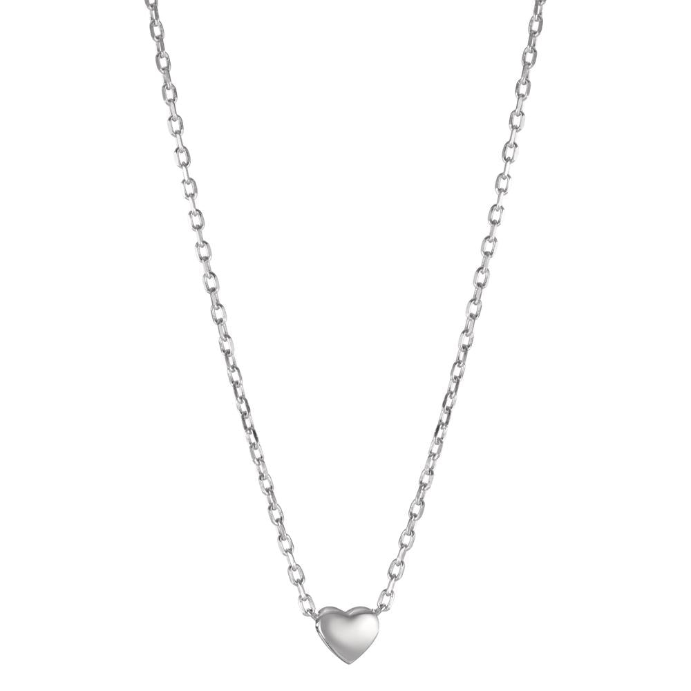 Necklace Silver Rhodium plated Heart 40-45 cm