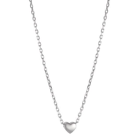 Necklace Silver Rhodium plated Heart 40-45 cm