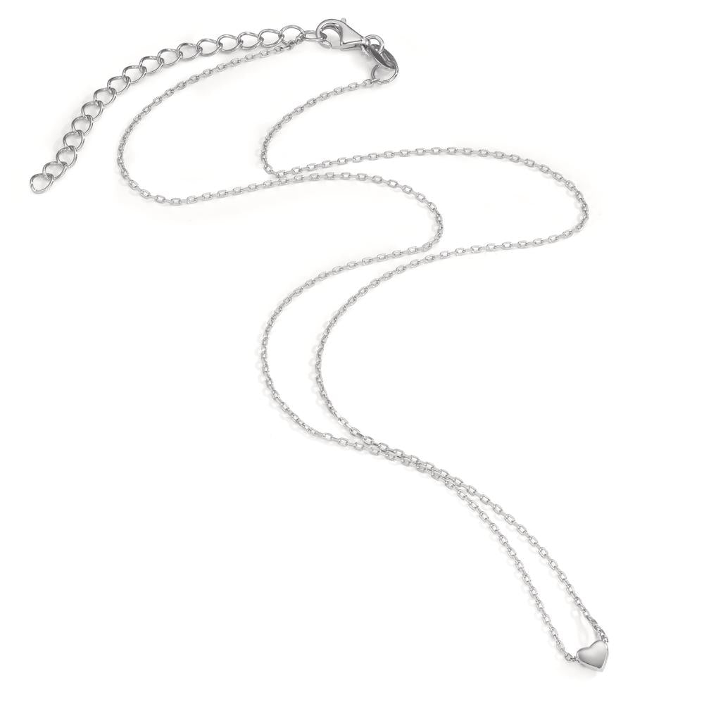 Necklace Silver Rhodium plated Heart 40-45 cm