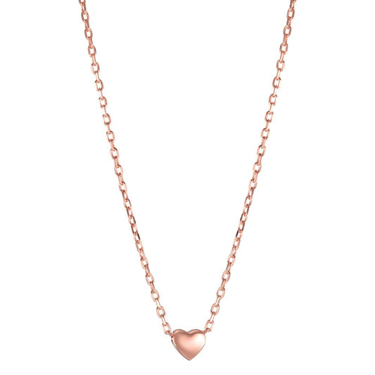 Necklace Silver Rose Gold plated Heart 40-45 cm