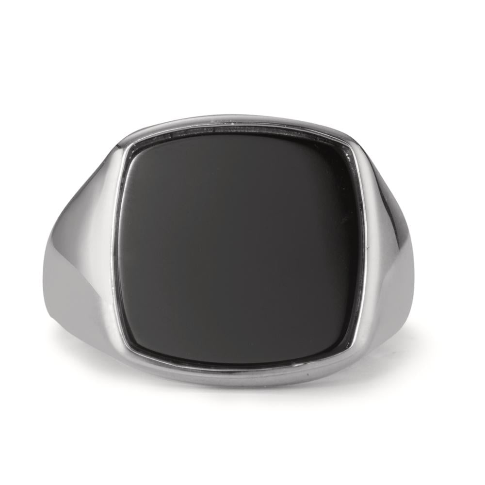 Ring Silver Onyx Rhodium plated