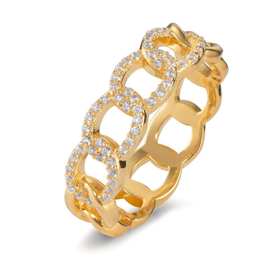 Ring Silver Zirconia Yellow Gold plated