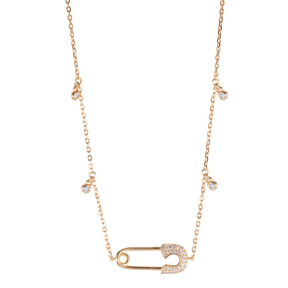 Necklace Silver Yellow Gold plated Safety Pin 40-45 cm