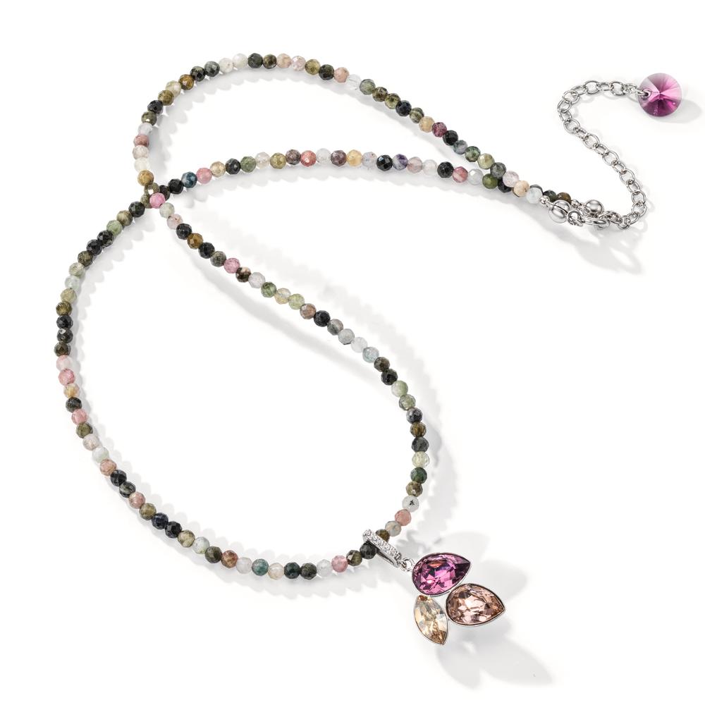 Necklace Silver Tourmaline Rhodium plated 42-47 cm