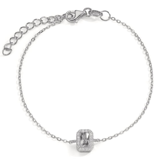 Bracelet Silver Zirconia Rhodium plated 16-18 cm