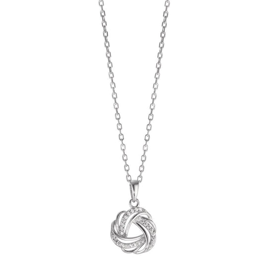 Necklace Silver Zirconia Rhodium plated 40-45 cm Ø12 mm