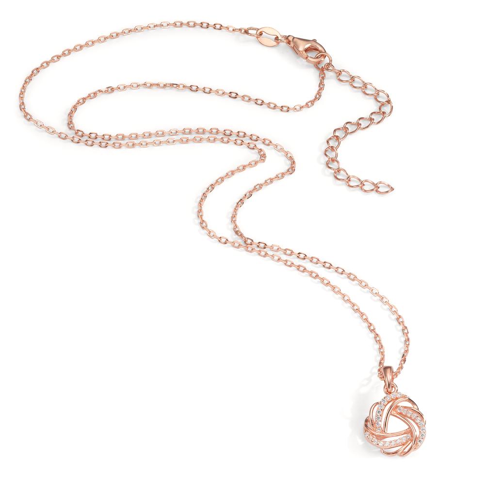 Necklace Silver Zirconia Rose Gold plated 40-45 cm Ø12 mm