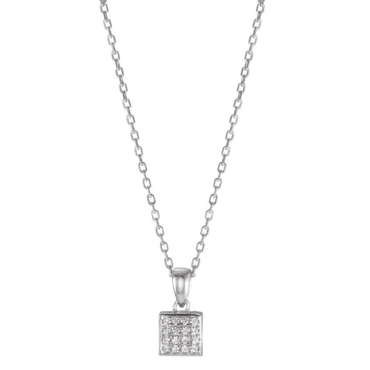 Necklace Silver Zirconia 16 Stones Rhodium plated 40-45 cm